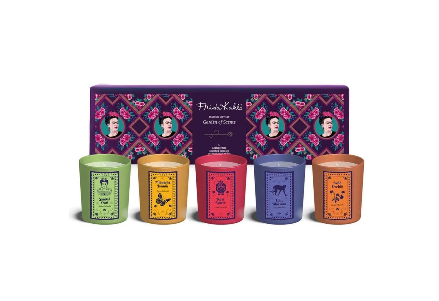 Frida Kahlo Duftkerzen Geschenkset 5er Set Blumig-Sinnlich - Bild 2