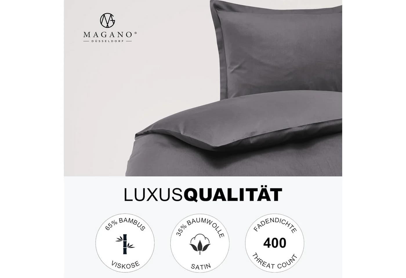 MAGANO Bettwäsche Luxus Bambus & Baumwolle Satin 400 TC Hypoallergen Thermoregulierend - Bild 3