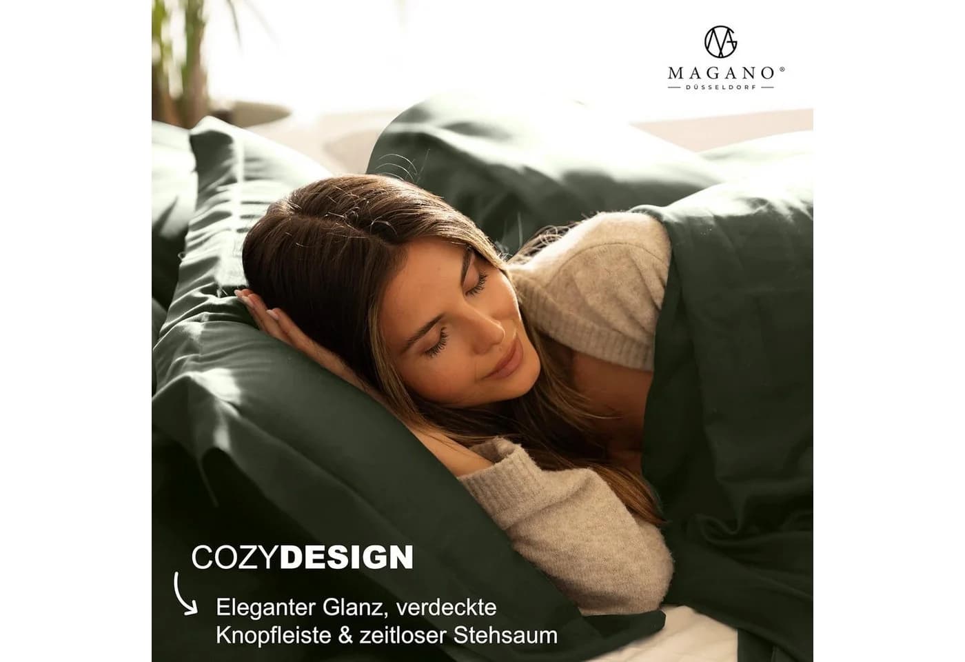 MAGANO Kissenbezug Bambus Baumwolle Satin Hypoallergen Thermoregulierend