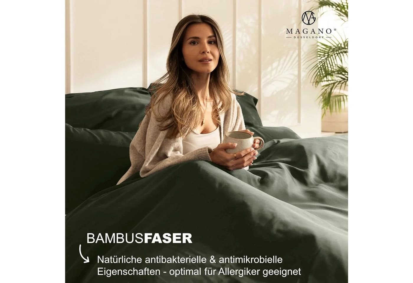 MAGANO Kissenbezug Bambus Baumwolle Satin Hypoallergen Thermoregulierend - Bild 5