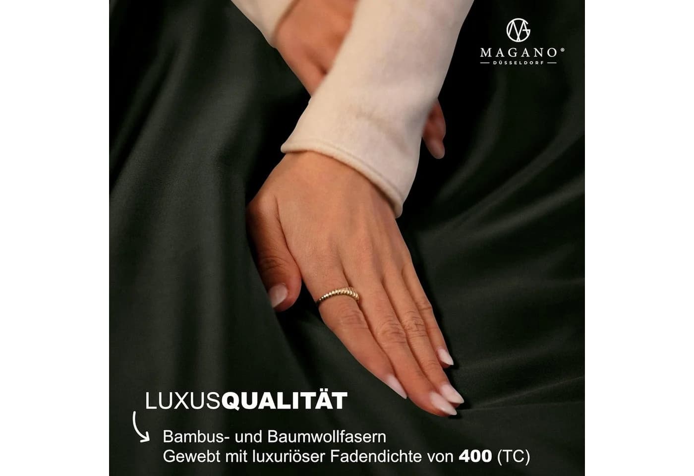 MAGANO Bettwäsche Bambus & Baumwolle Satin 400 TC Hypoallergen Thermoregulierend - Bild 4