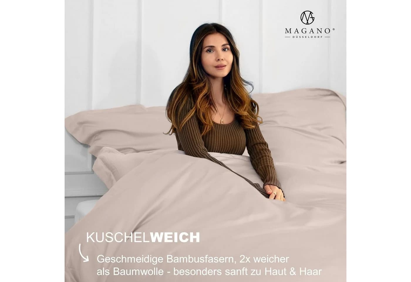 MAGANO Bettwäsche Bambus Baumwolle Satin Hypoallergen Thermoregulierend - Bild 3