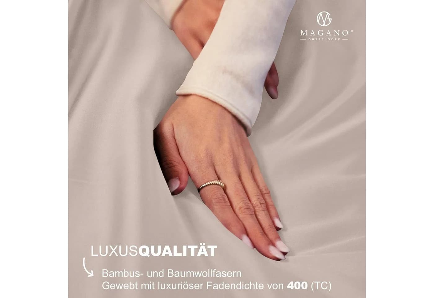 MAGANO Bettwäsche Bambus Baumwolle Satin Hypoallergen Thermoregulierend - Bild 4