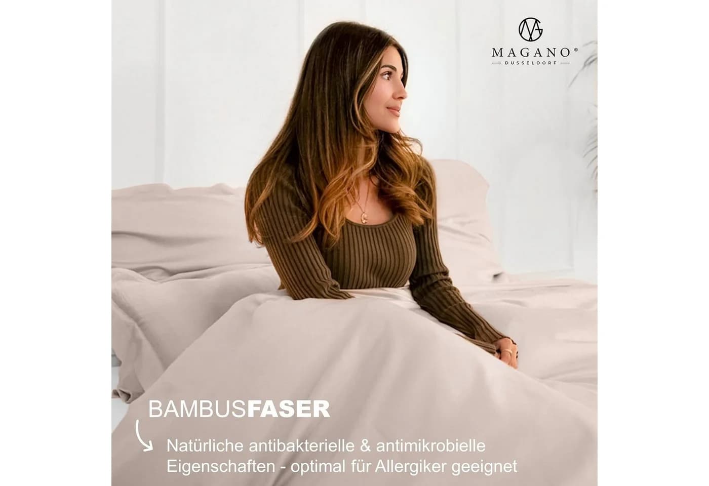 MAGANO Bettwäsche Bambus Baumwolle Satin Hypoallergen Thermoregulierend - Bild 5
