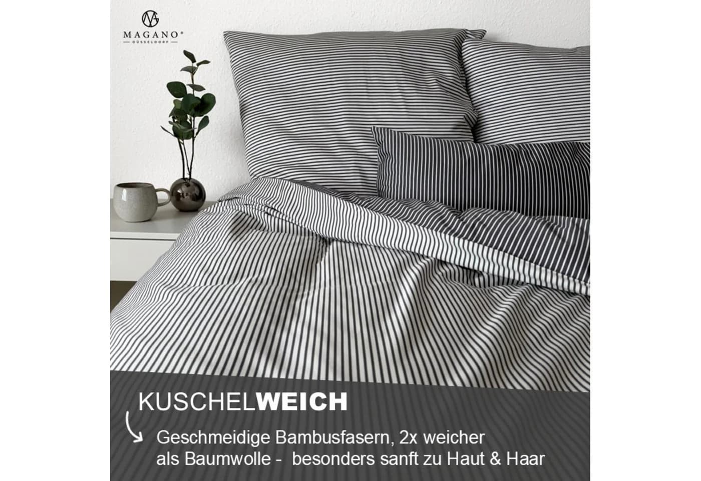 MAGANO Spannbettlaken Bambus Baumwolle Satin Hypoallergen Thermoregulierend - Bild 3