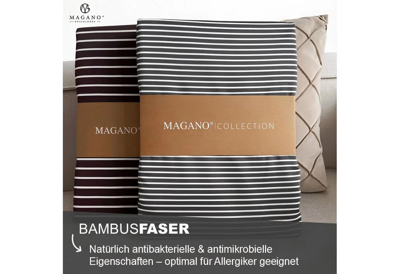 MAGANO Spannbettlaken Bambus Baumwolle Satin Hypoallergen Thermoregulierend - Bild 5