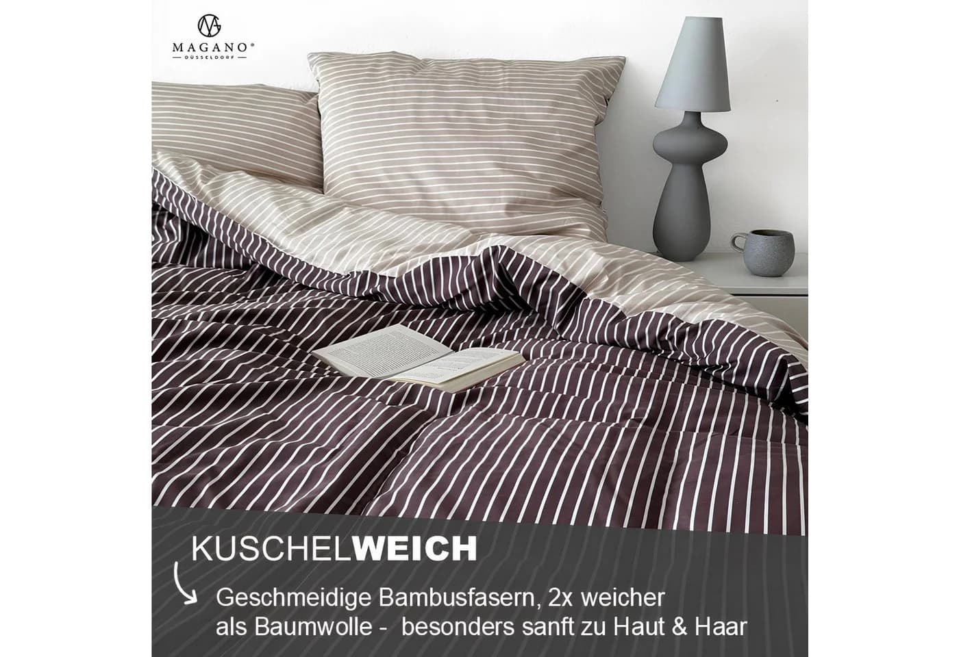 MAGANO Spannbettlaken Bambus Baumwolle Satin Hypoallergen - Bild 3