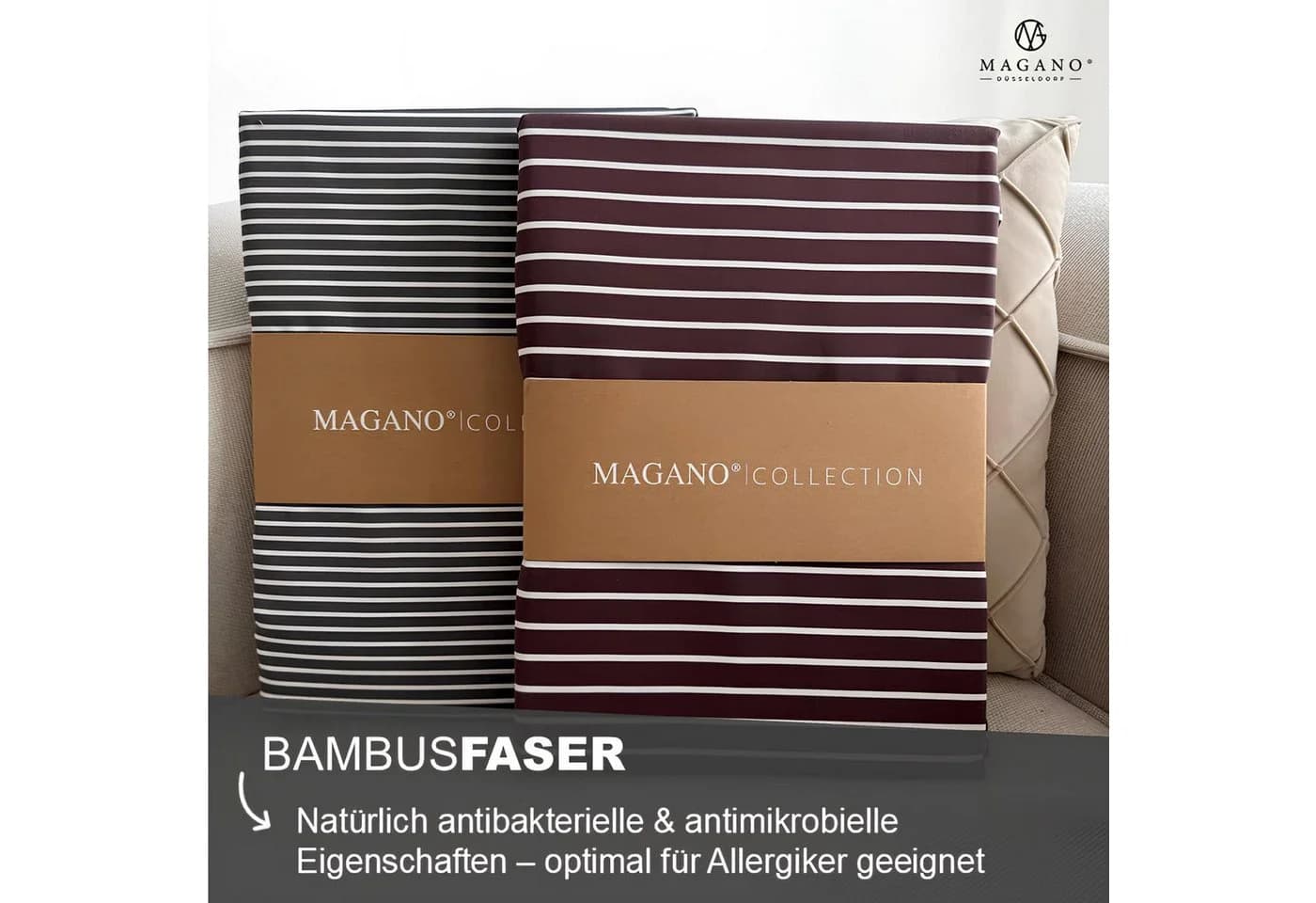 MAGANO Spannbettlaken Bambus Baumwolle Satin Hypoallergen - Bild 5