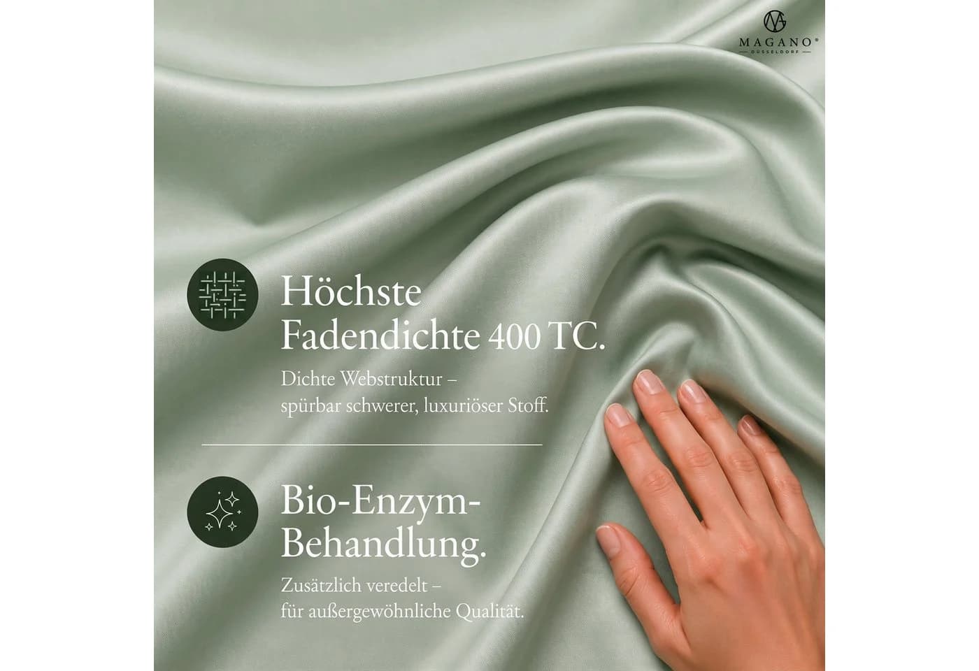 MAGANO Bettwäsche 100% TENCEL™ Lyocell 400 TC Grün - Bild 3