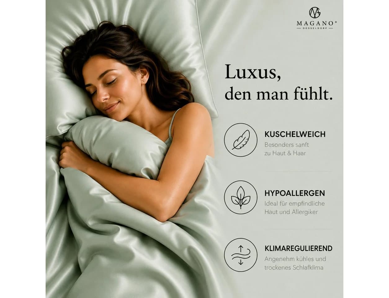 MAGANO Bettwäsche 100% TENCEL™ Lyocell 400 TC Grün - Bild 4