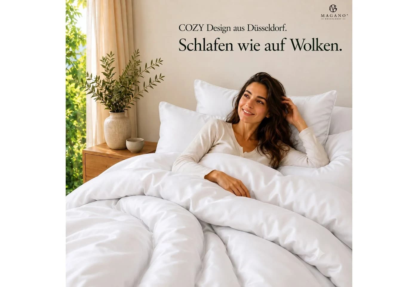 MAGANO Spannbettlaken 100% TENCEL™ Lyocell 400 TC Weiß - Bild 3