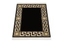 Belle Arti Teppich Mäander Schwarz Gold Seidenoptik Italienisch Bild 3