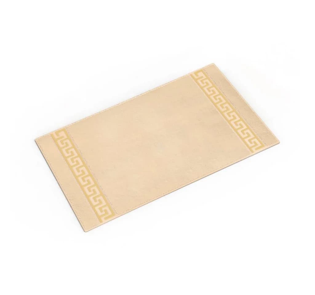 Belle Arti Badematte Mäander Schwarz/Weiß/Beige/Gold Baumwolle - Bild 2