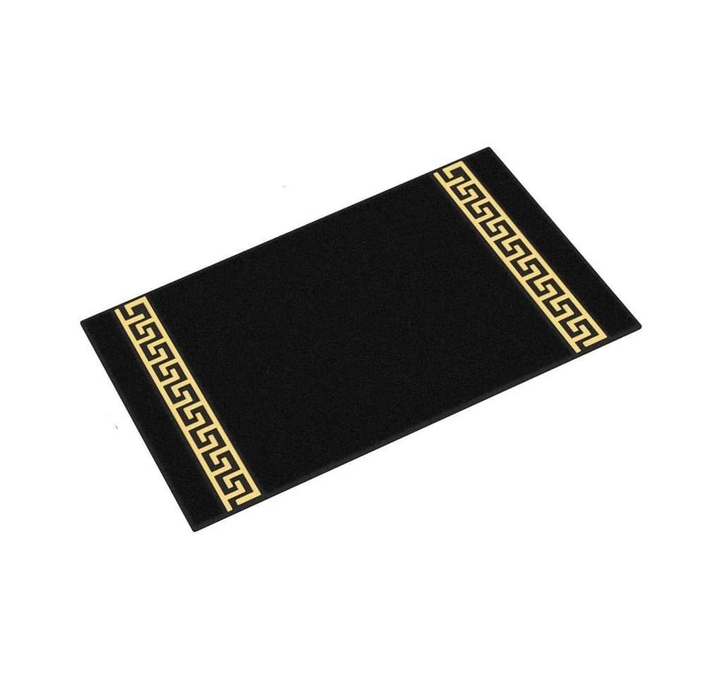 Belle Arti Badematte Mäander Schwarz Weiß Beige Gold Baumwolle - Bild 2