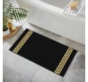 Belle Arti Badematte Mäander Schwarz Weiß Beige Gold Baumwolle Bild 3