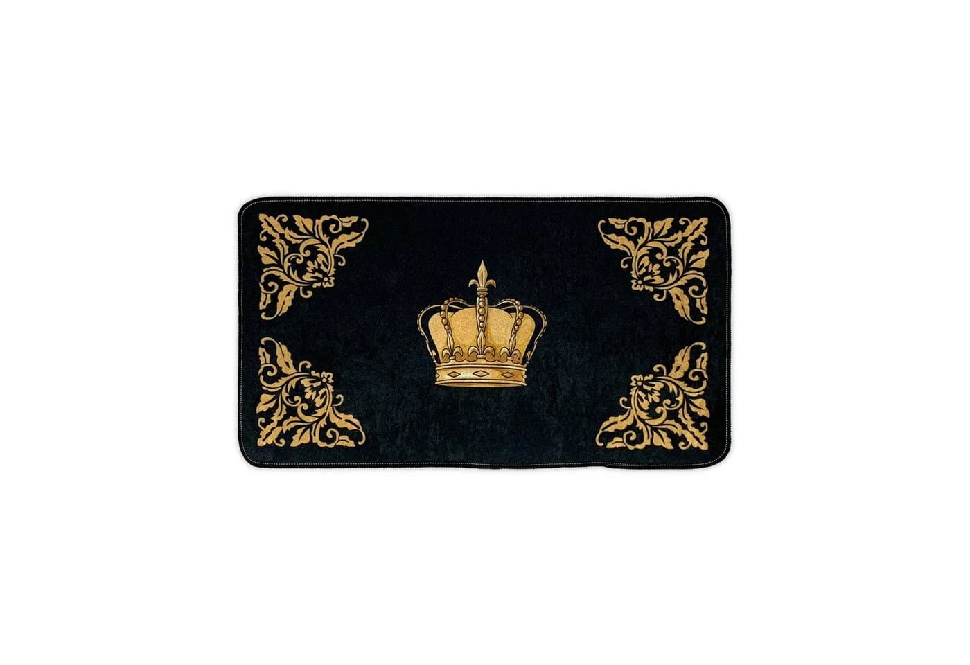 Belle Arti Badematte Schwarz Gold Löwe Krone Antirutsch