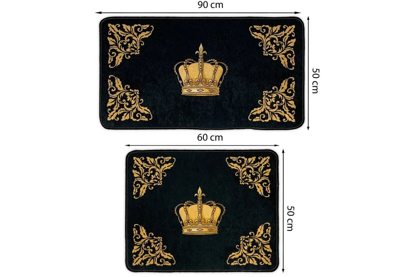 Belle Arti Badematte Schwarz Gold Löwe Krone Antirutsch - Bild 3