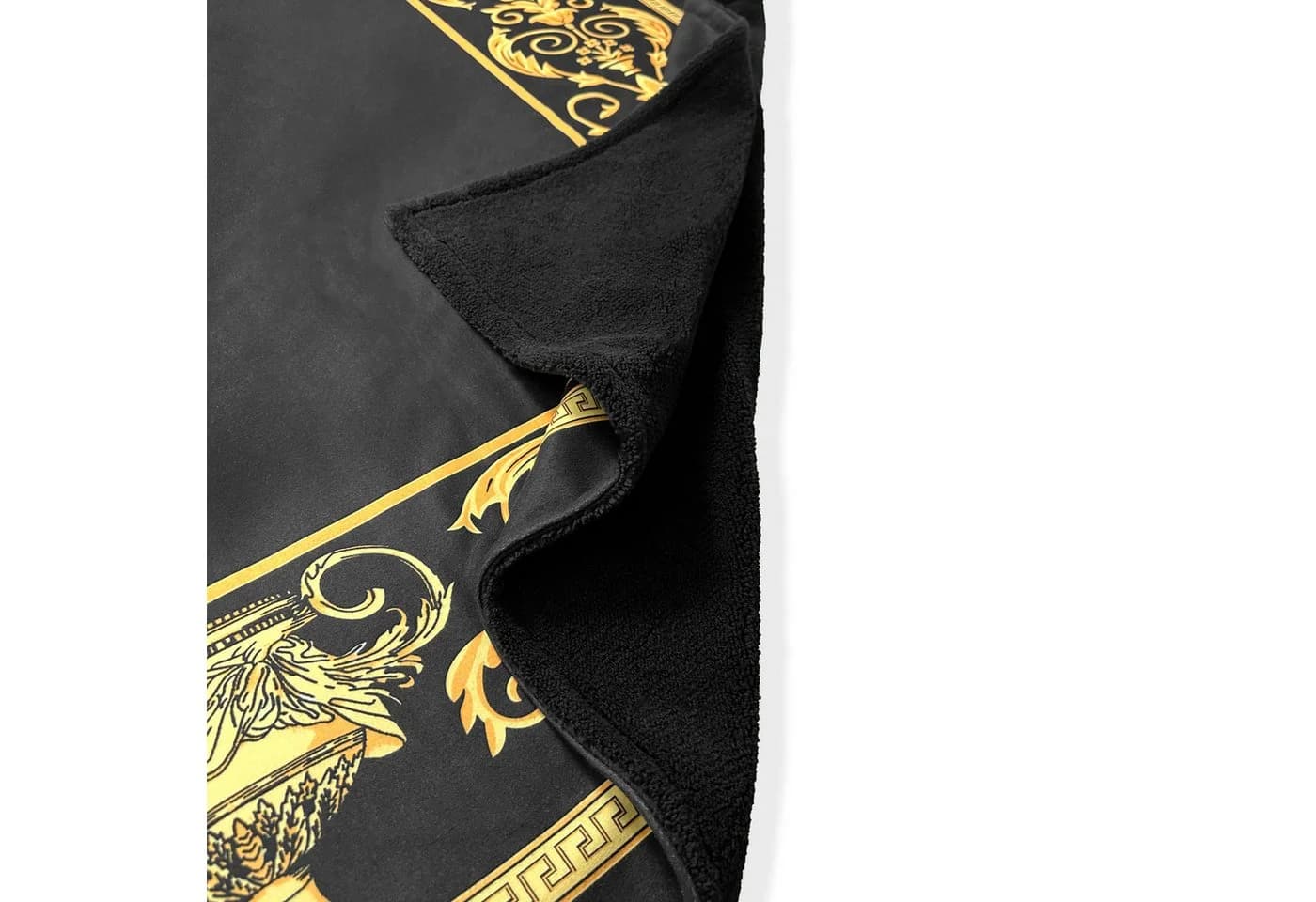 Belle Arti Luxus Sherpa-Decke mit Motiv Schwarz Gold