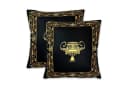 Belle Arti Dekokissen Schwarz Gold Seidenoptik mit Royal Motiv Bild 2
