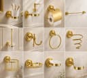 Belle Arti Handtuchhaken 2-fach Messing Gold Bild 1