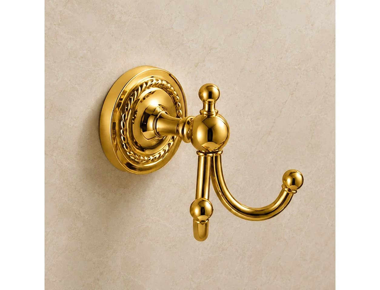 Belle Arti Handtuchhaken 2-fach Messing Gold - Bild 2