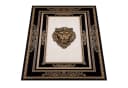 Belle Arti Teppich Löwenkopf Schwarz Gold Seidenoptik Kurzflor Bild 1