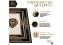 Belle Arti Teppich Löwenkopf Schwarz Gold Seidenoptik Kurzflor Bild 5