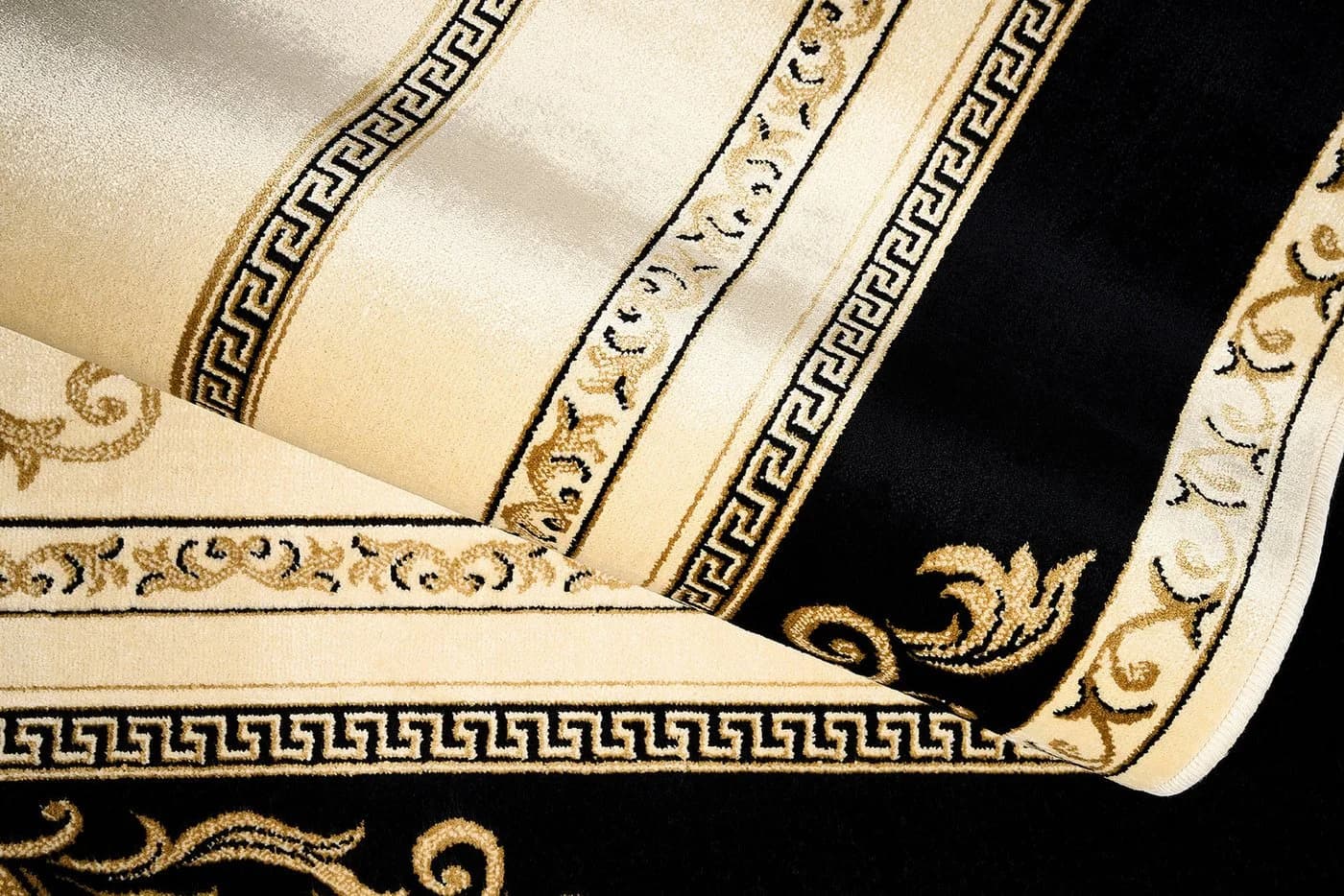 Belle Arti Teppich Florenz Schwarz Gold Viskose Kurzflor - Bild 5