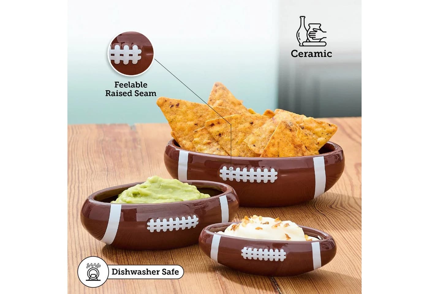 40YARDS Snackschale American Football Keramik Set - Bild 4