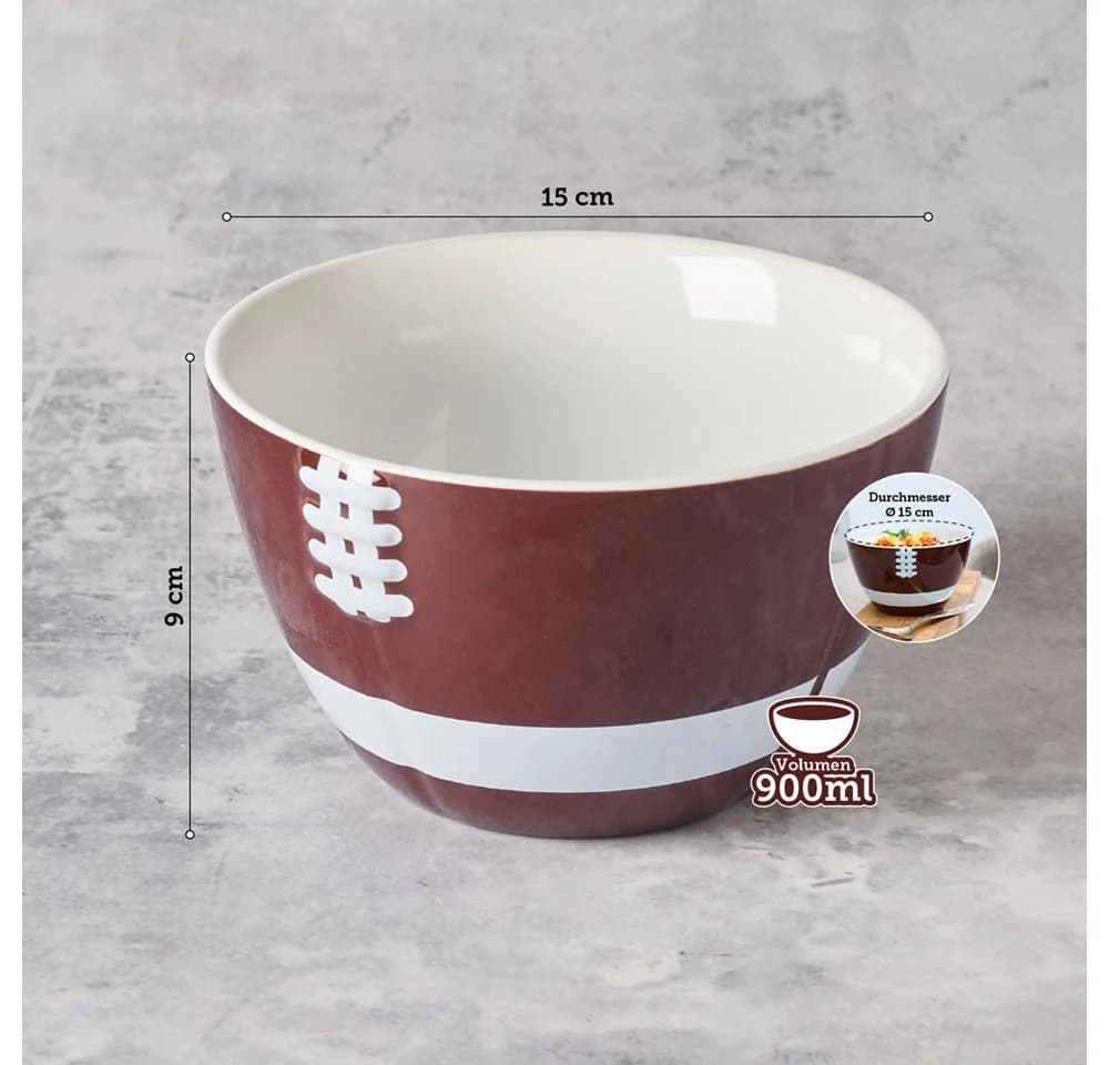 40YARDS Müslischüssel American Football Keramik 900 ml - Bild 3