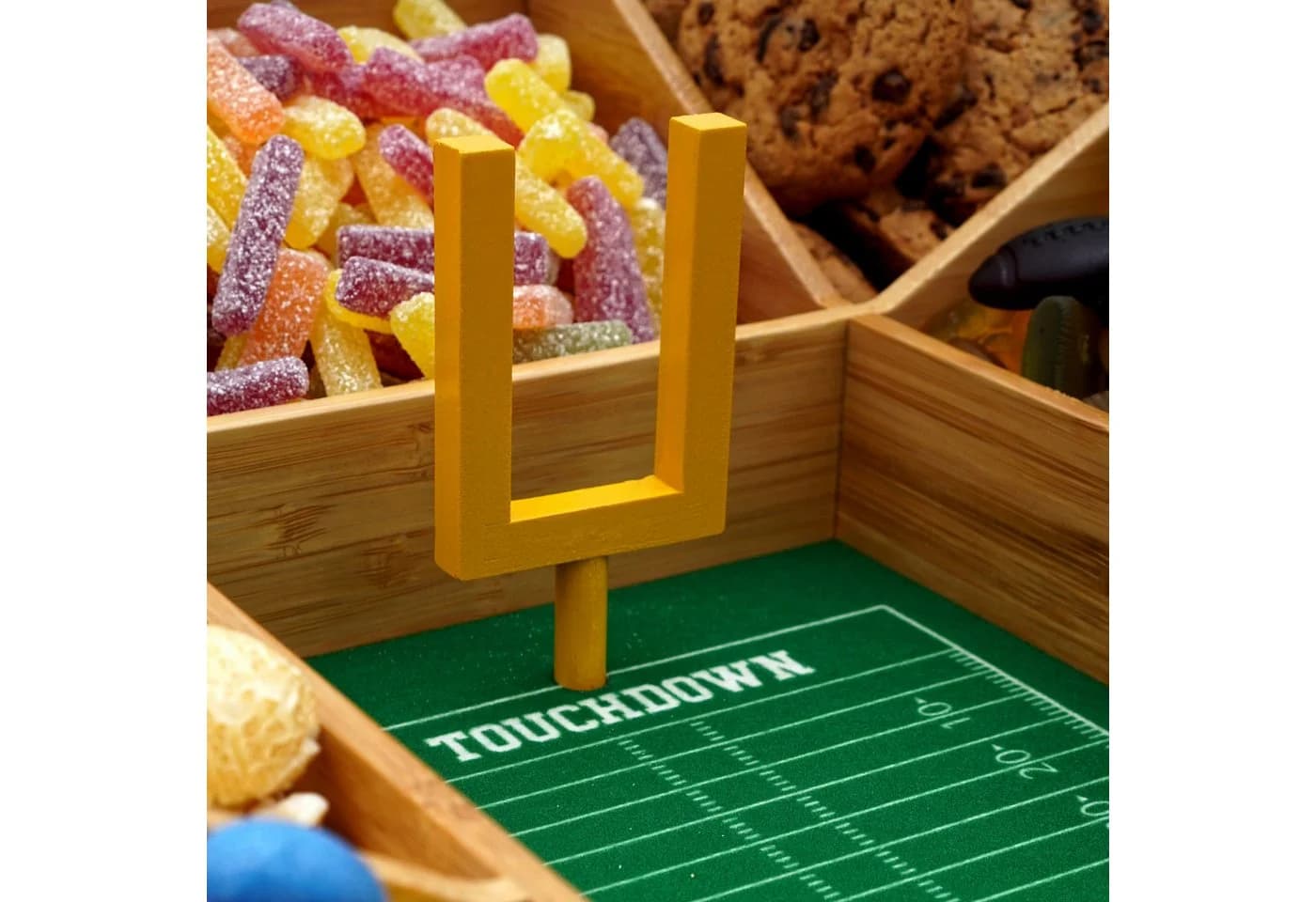 40YARDS Servierschale American Football Snack Stadium Bambus Holz 12-tlg - Bild 3