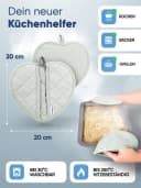 Wohnheld Topflappen Herz 2er Set hitzebeständig 250°C Grün Bild 1