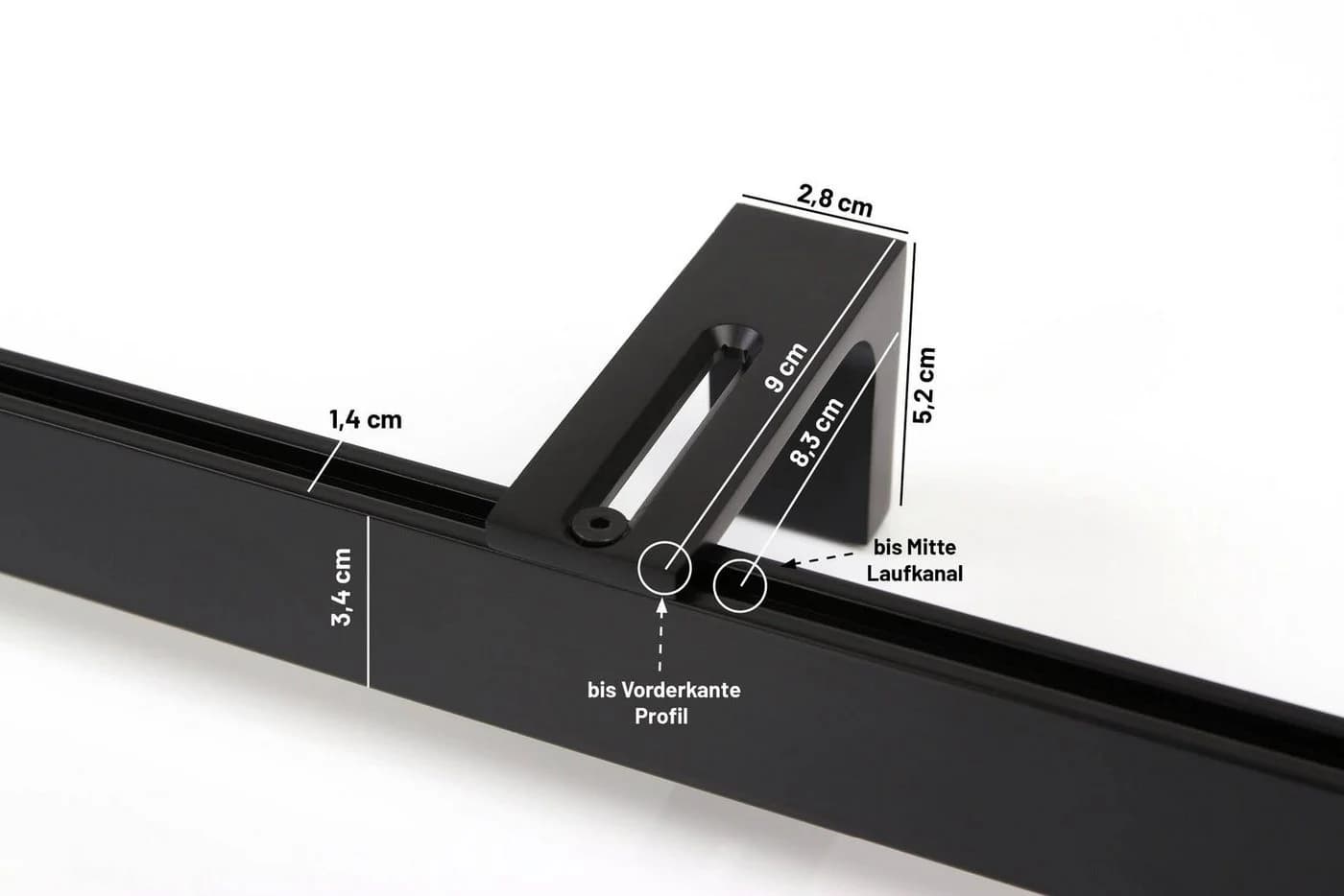 Deco-Raum Gardinenstange Innenlauf eckig, 1-läufig, schwarz, kürzbar