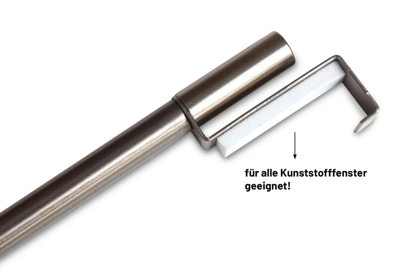 Deco-Raum Spannvitrage Gardinenstange Silber Edelstahl-optik