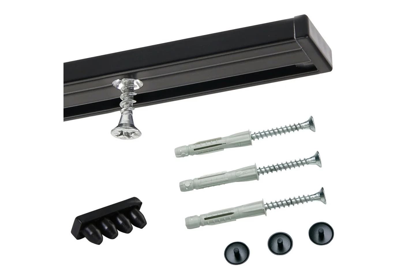 Deco-Raum Gardinenschiene Minimal Schwarz Aluminium - Bild 2