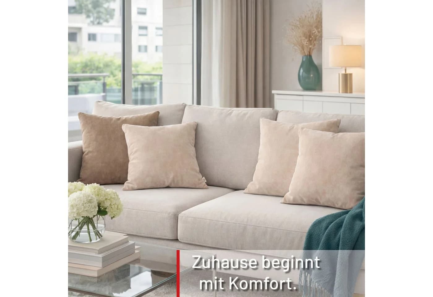 Deco-Raum Dekokissen Sand Polyester mit Füllung