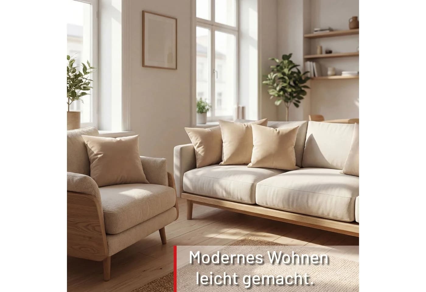 Deco-Raum Dekokissen Sand Polyester mit Füllung - Bild 3