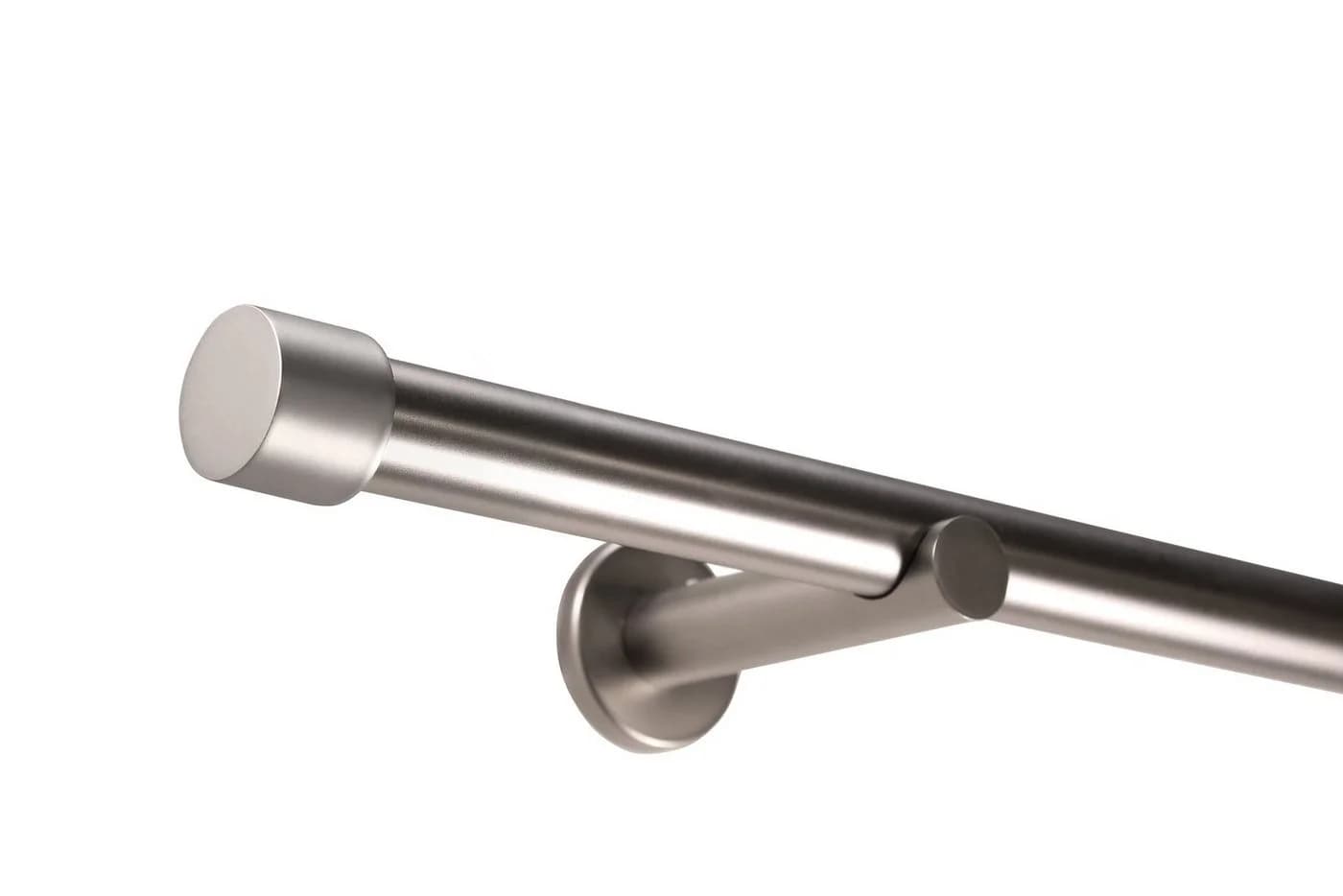 Deco-Raum Gardinenstange Kappe 25mm Edelstahl-optik 1-läufig - Bild 2