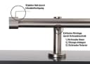Deco-Raum Gardinenstange Kappe 25mm Edelstahl-optik 1-läufig Bild 3