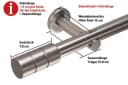Deco-Raum Gardinenstange Zylinder Edelstahl-Optik 25mm Bild 1