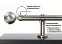 Deco-Raum Gardinenstange Kugel Edelstahl-Optik 25mm Bild 3