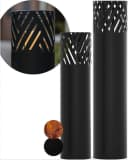 Bentson Windlichtsäule 2er Set Schwarz Rost Industrial Design Bild 2