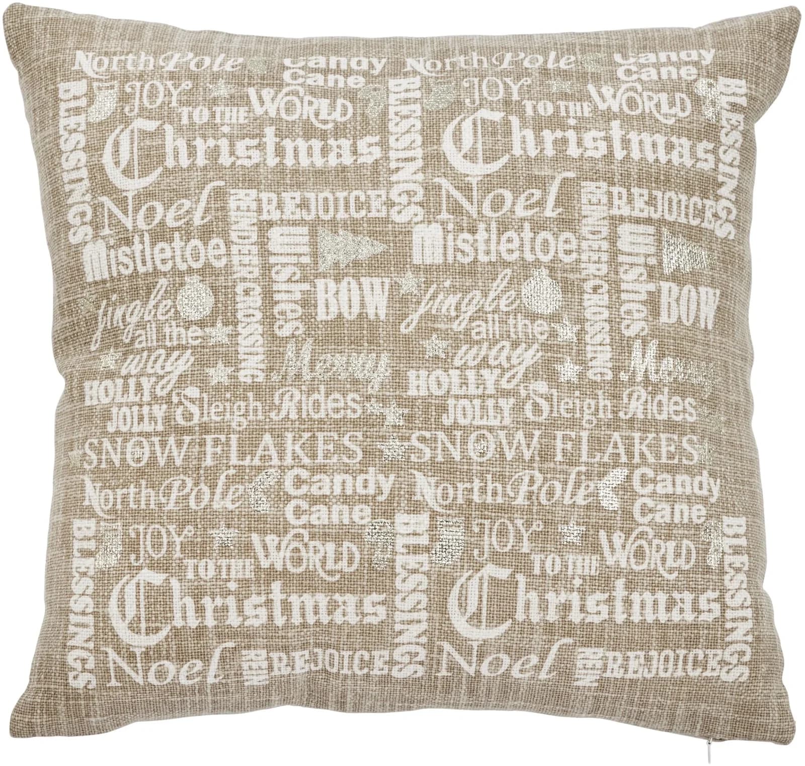 DONE. Dekokissen Golden Words Beige Gold Weihnachtsmotiv Kissenhülle