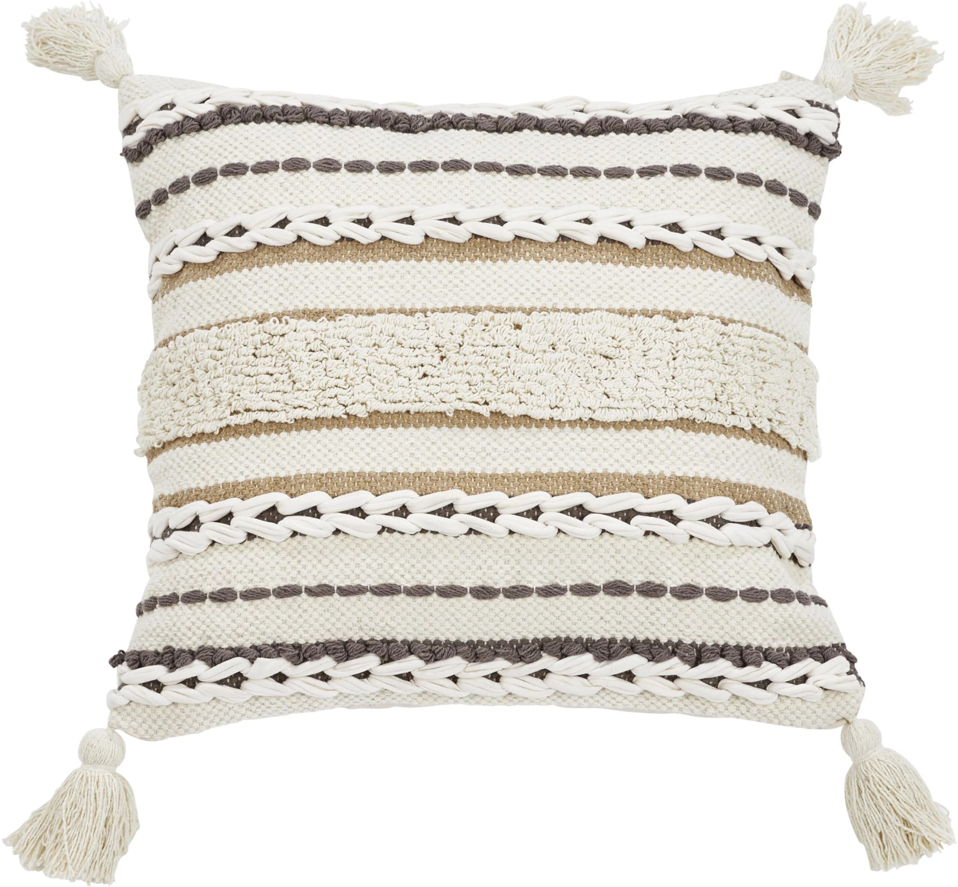 Dekokissen DONE. Kala Boho-Stil Beige/Braun Baumwolle - Bild 3
