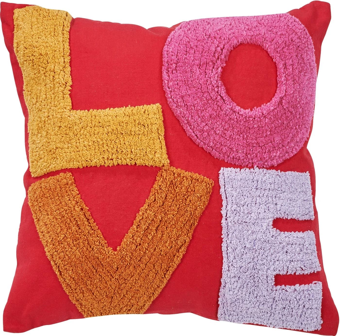 DONE. Dekokissen HAPPY L.O.V.E Bunt Baumwolle Schriftzug - Bild 2