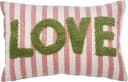 DONE. Dekokissen CUSHION HAPPY STRIPE LOVE Rosa Grün Natur Baumwolle Bild 2