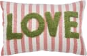 DONE. Dekokissen CUSHION HAPPY STRIPE LOVE Rosa Grün Natur Baumwolle Bild 4