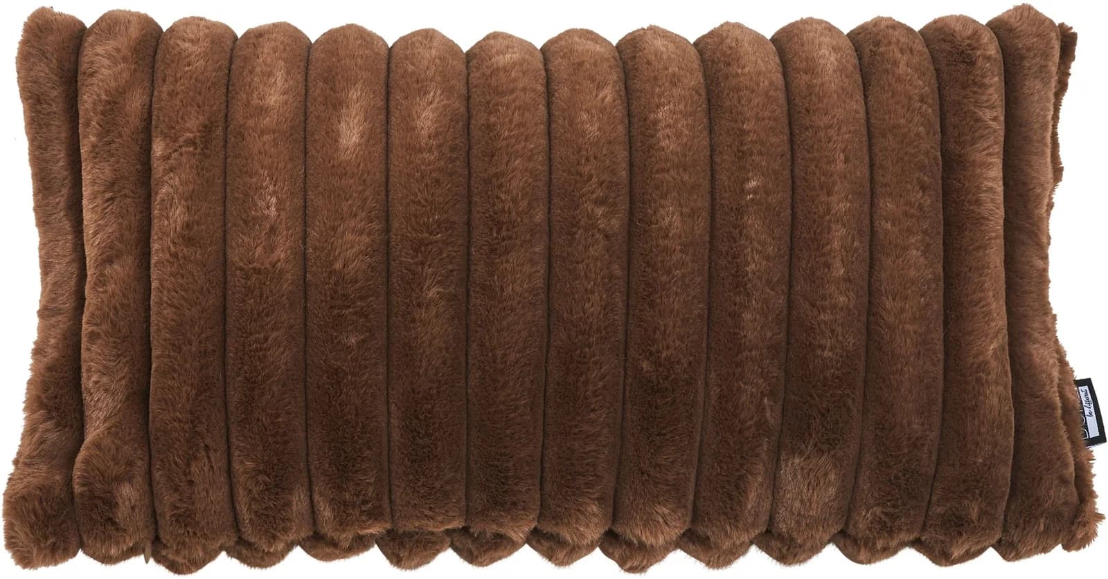Sitzkissen DONE. "Polar" Chocolate Felloptik Gestreift Unifarben 50x30x1 cm