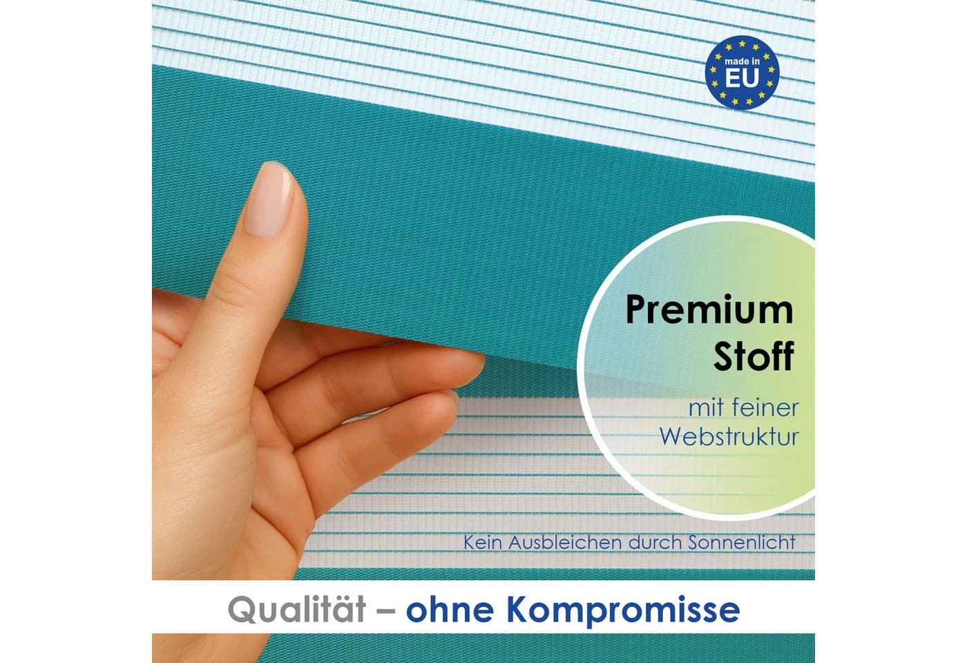 Rikmani Doppelrollo Klemmfix Türkis Ohne Bohren Sichtschutz - Bild 4