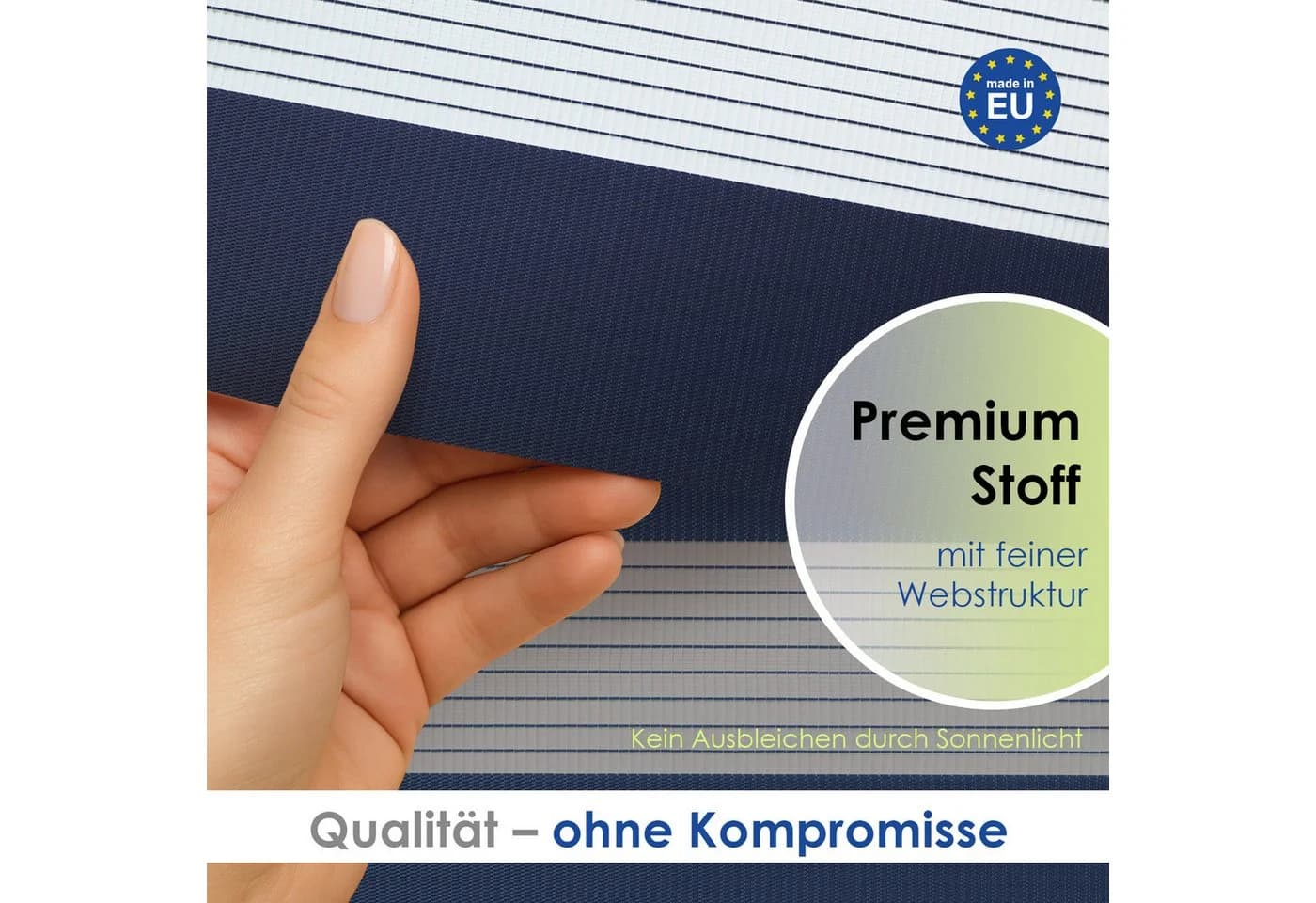 Rikmani Doppelrollo Klemmfix Blau Sicht- und Sonnenschutz - Bild 4